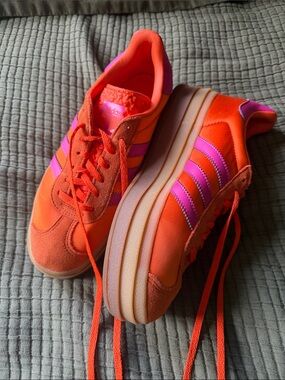 adidas GAZELLE platform Orange & Pink Sneakers